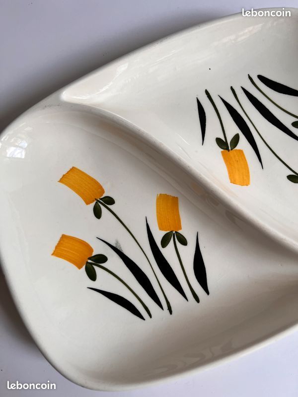 Plat à compartiment fleuri vintage (image 4)