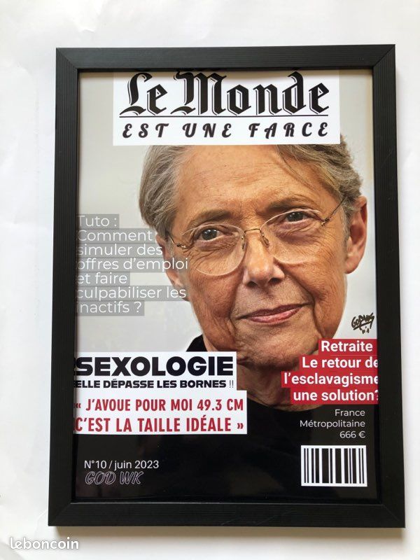 Tableau le monde est une farce A4 art humour magazine (image 1)