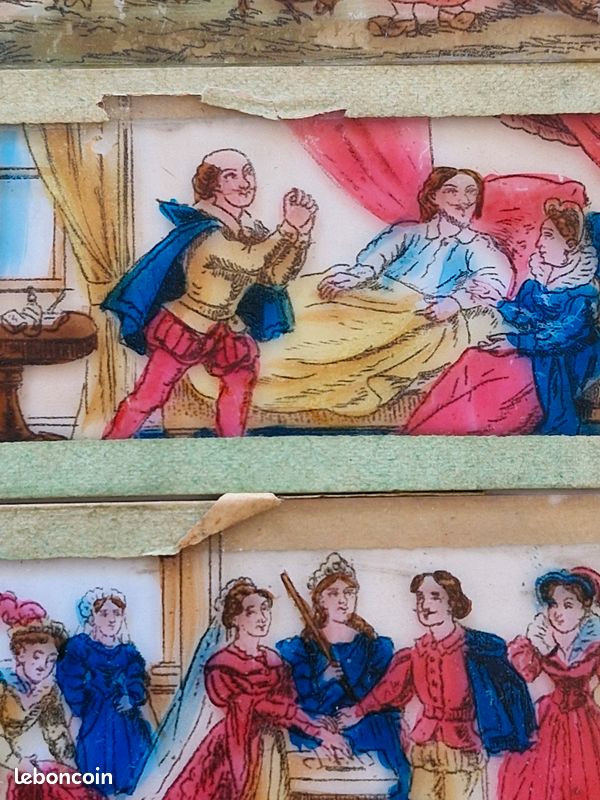 RARE LOT DE 6 PLAQUES EN VERRE POUR LANTERNE MAGIQUE / CARICATURES