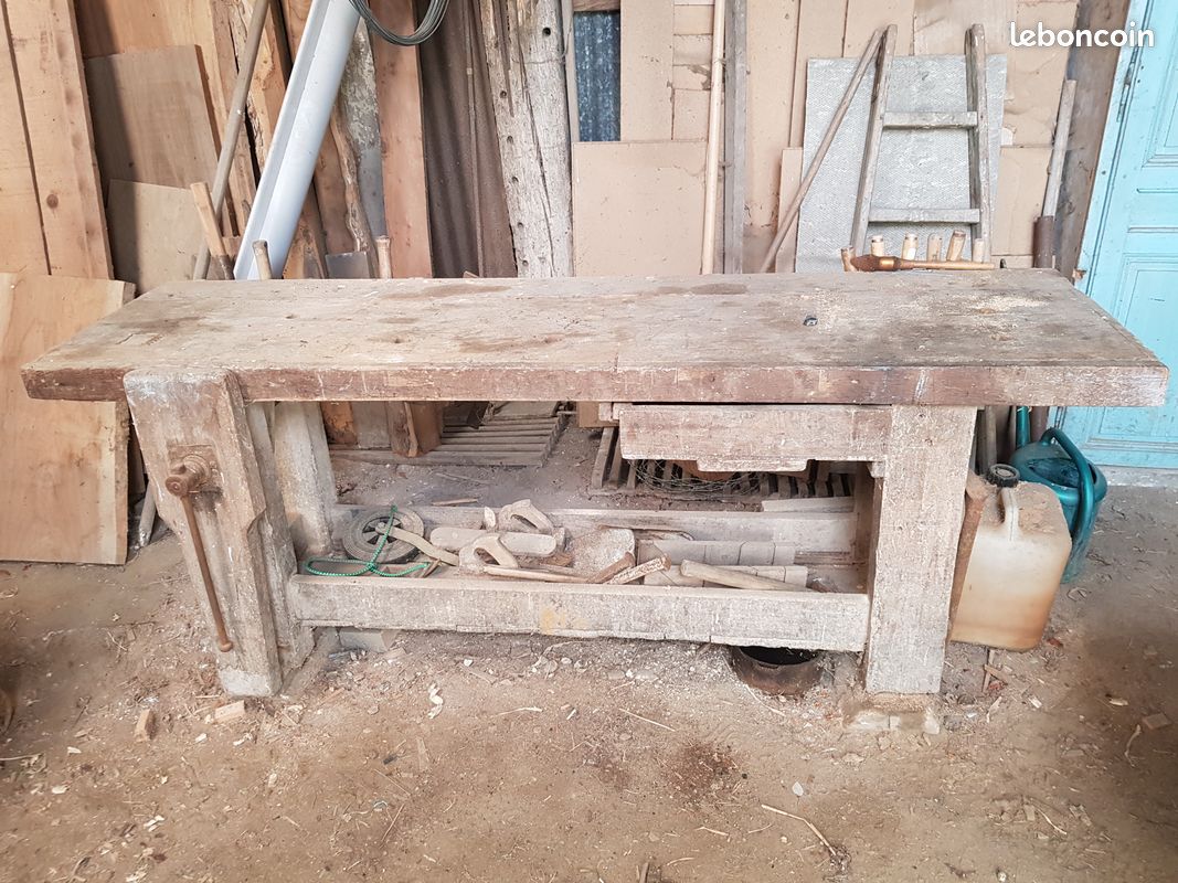 Vends véritable établi en bois de menuisier (image 1)