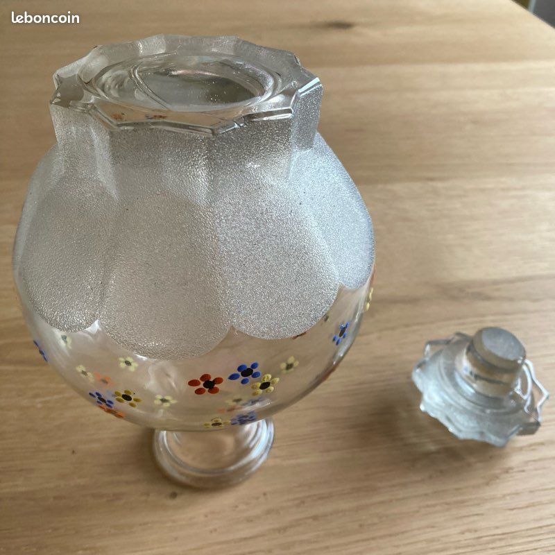 Carafe verre fleurs émaillées (image 11)