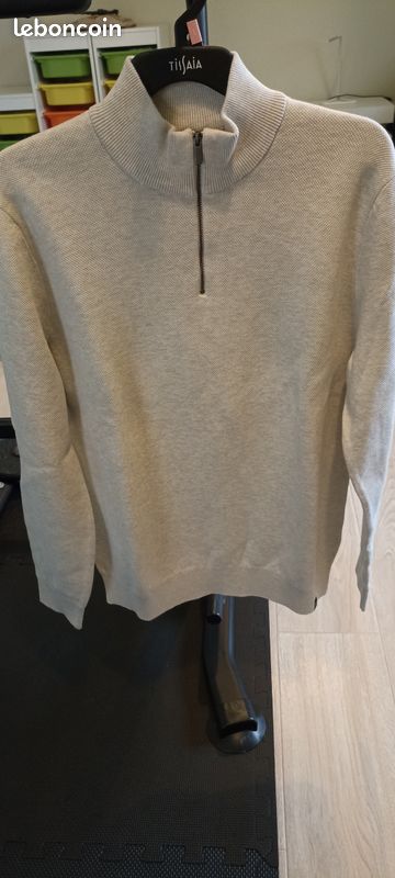 Pull col montant zippé gaufré JULES Vêtements