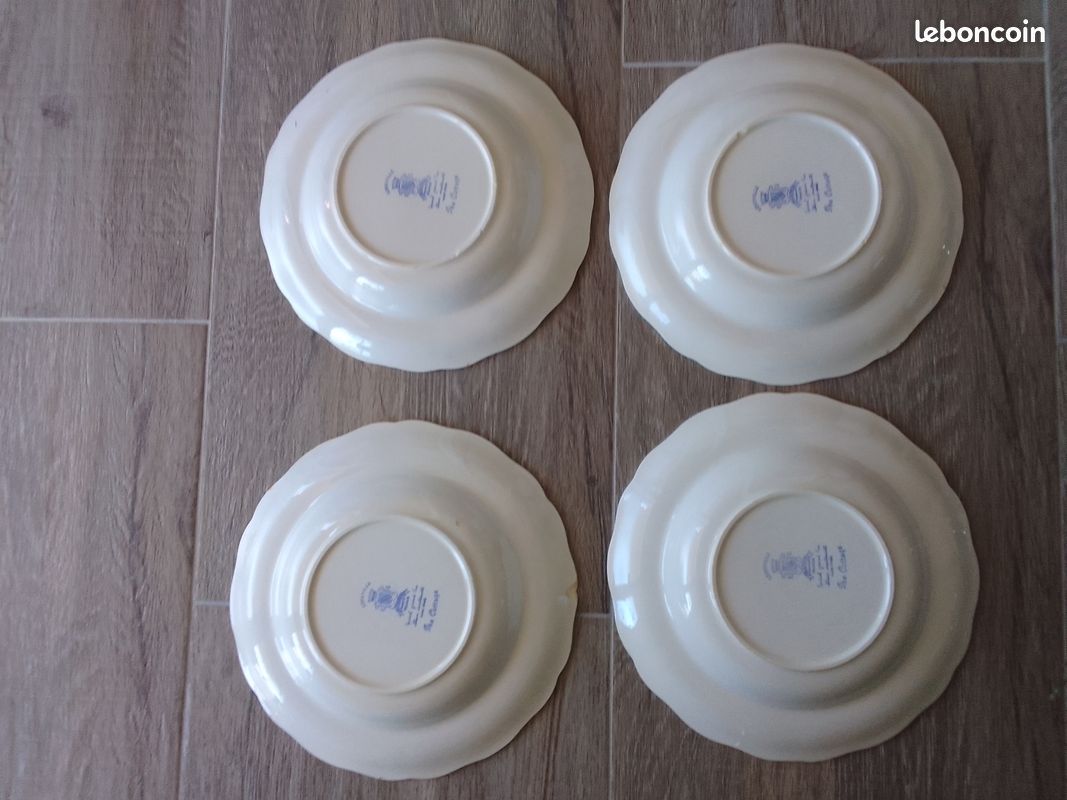 4 assiettes creuse grand feu luneville modele the cottage (image 6)