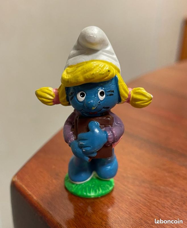 Figurine Schtroumpfette écolière Vintage - Occasion, Thème BD, Collection Les Schtroumpfs