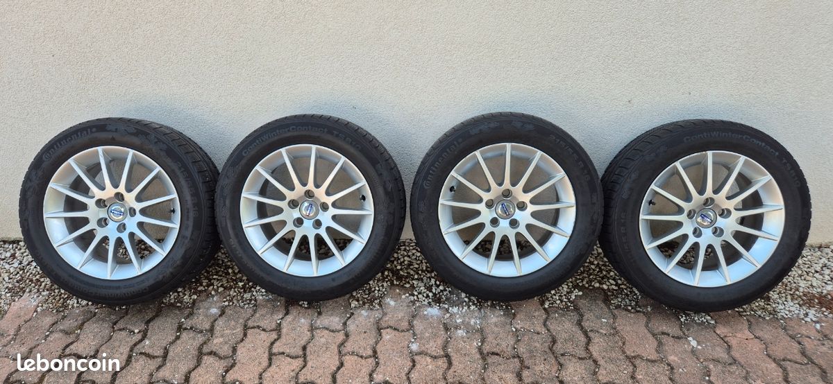 4 jantes aluminium Volvo "Castula" 16" + pneus hiver (image 1)