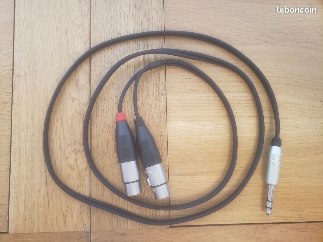 Câble Y 2XLR mâles vers 1 Jack stereo Longueur 1.5m - Amphenol (image 1)
