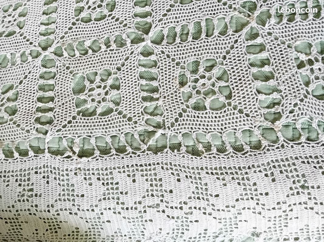 Couvre-lit vintage, 190x190 cm, réalisé au crochet (image 5)