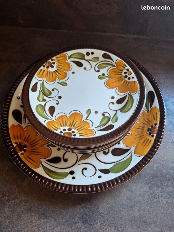 PLAT A TARTE En Faïence De Boch La Louviere - Decor Japonisant EUR 25,00 - FR