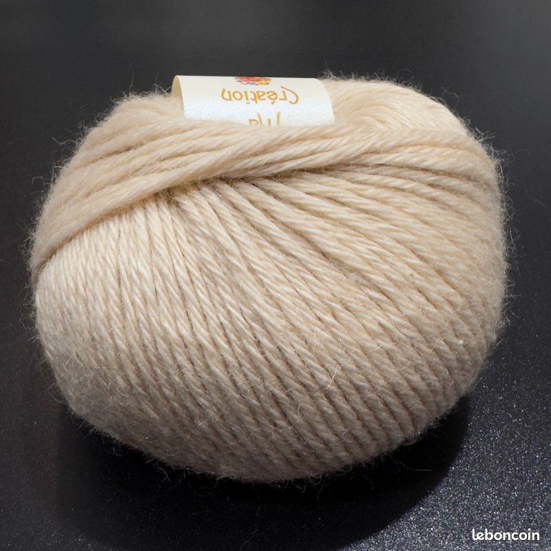 Lot De 10 Pelotes De Laine Alpaga Beige - Fabriqué En Italie - Pour Tricot Et Crochet