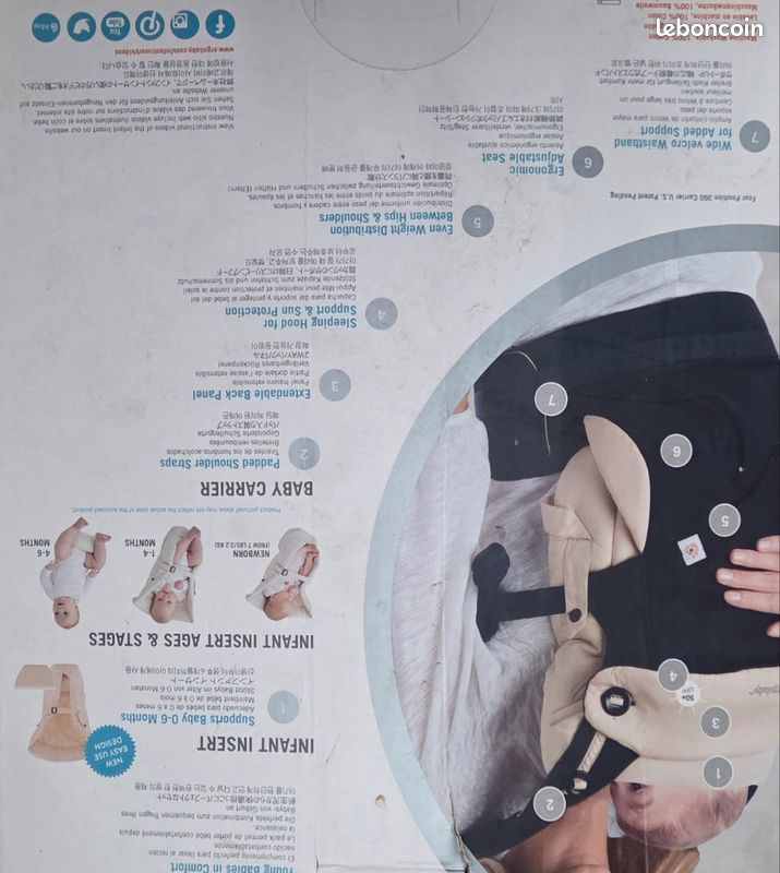 Porte bébé avec réducteur neuf (image 4)