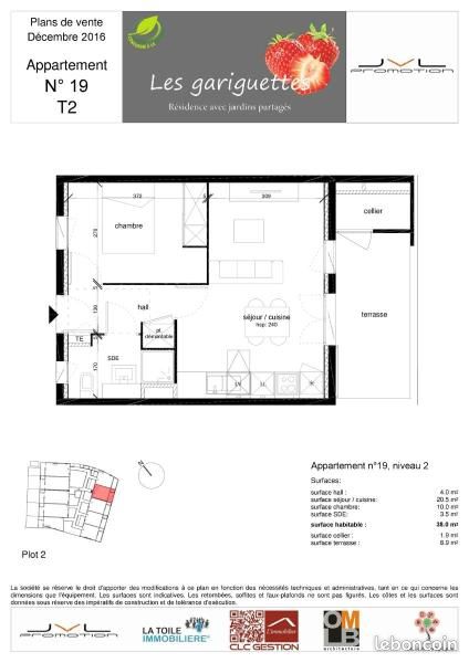 Appartement a louer beziers - 2 pièce(s) - 38 m2 - Surfyn