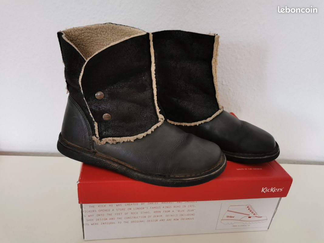 Bottines noires Kickers cuir et daim très bon état taille 40 (image 1)