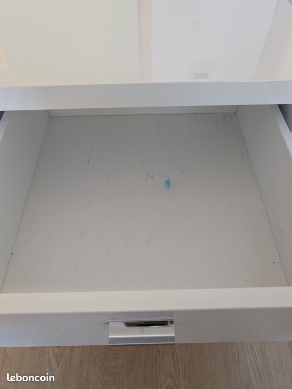Caisson de rangement bureau blanc laqué (image 6)