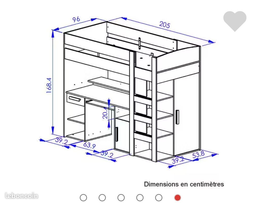 Lit combiné 90*200 (image 3)
