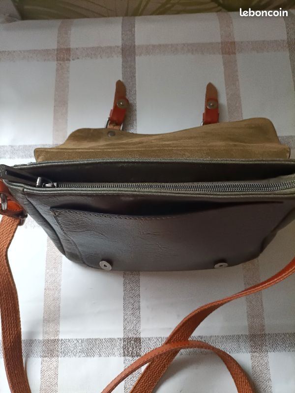 Sac à bandoulière femme vert / marron (image 6)