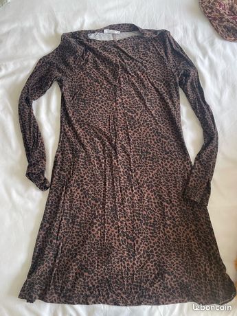 Robe T-Shirt Primark - Imprimé Serpent Gris - Taille UK 12 (Équiv. FR ~40) - Occasion Très Bon État