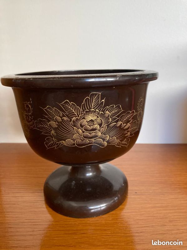 Coupe à offrandes japonaise en mélamine laqué vintage (image 1)