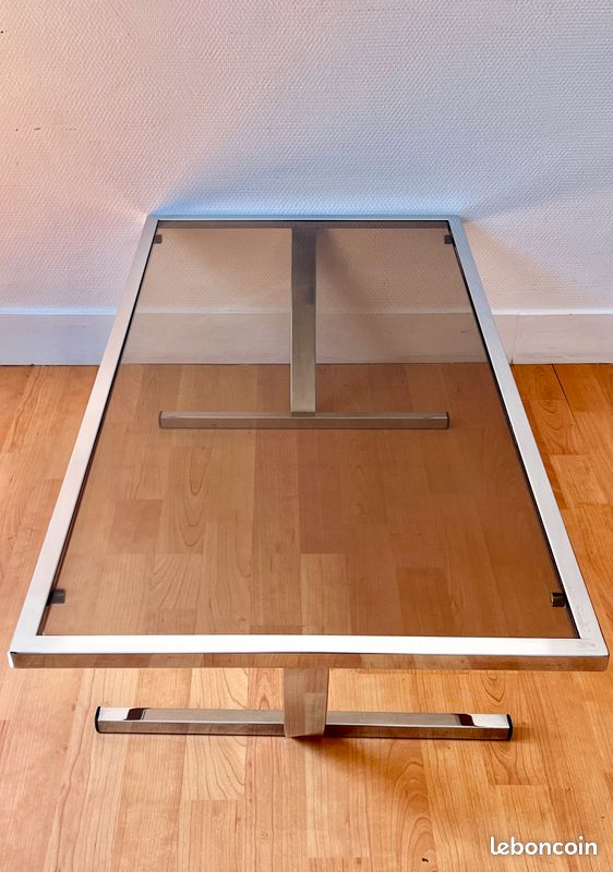 Table basse verre fumé années 70 (image 5)