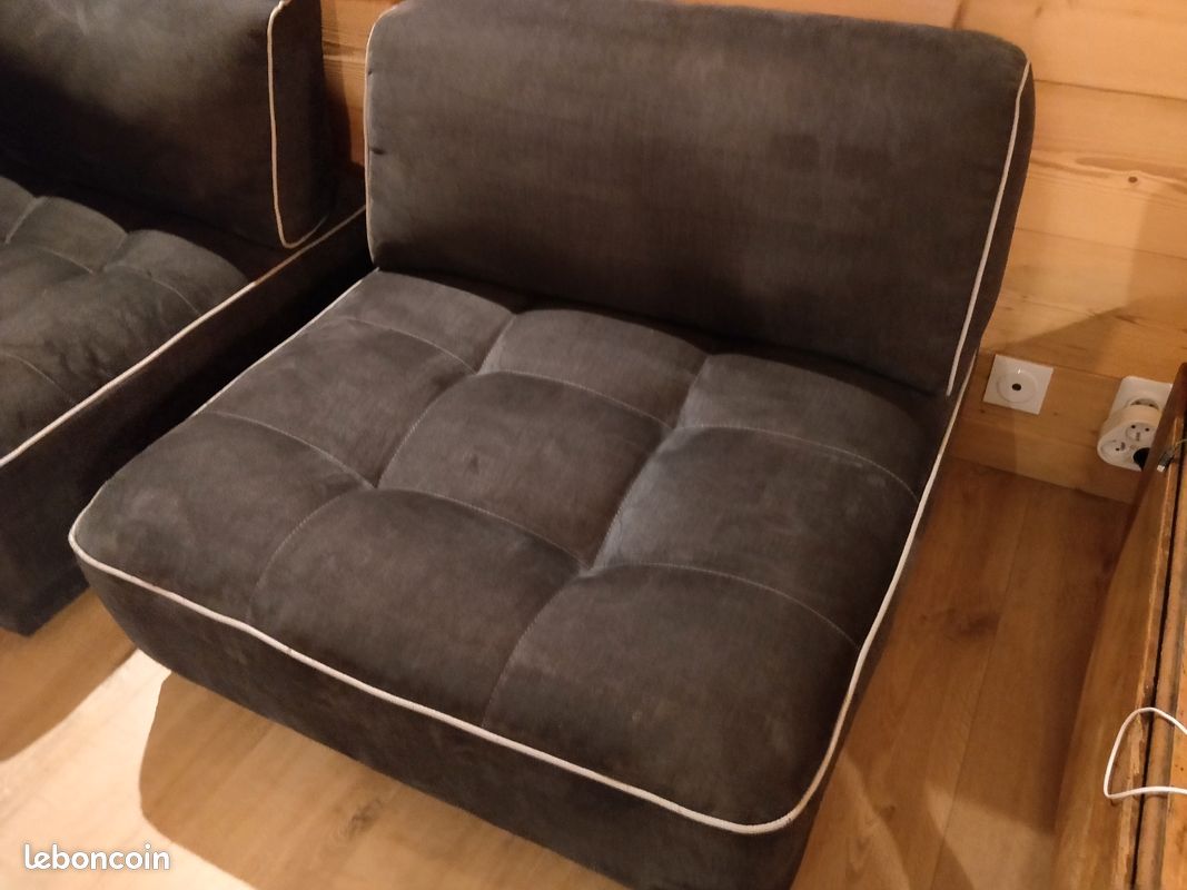 Fauteuil 1 place gris noir (image 1)