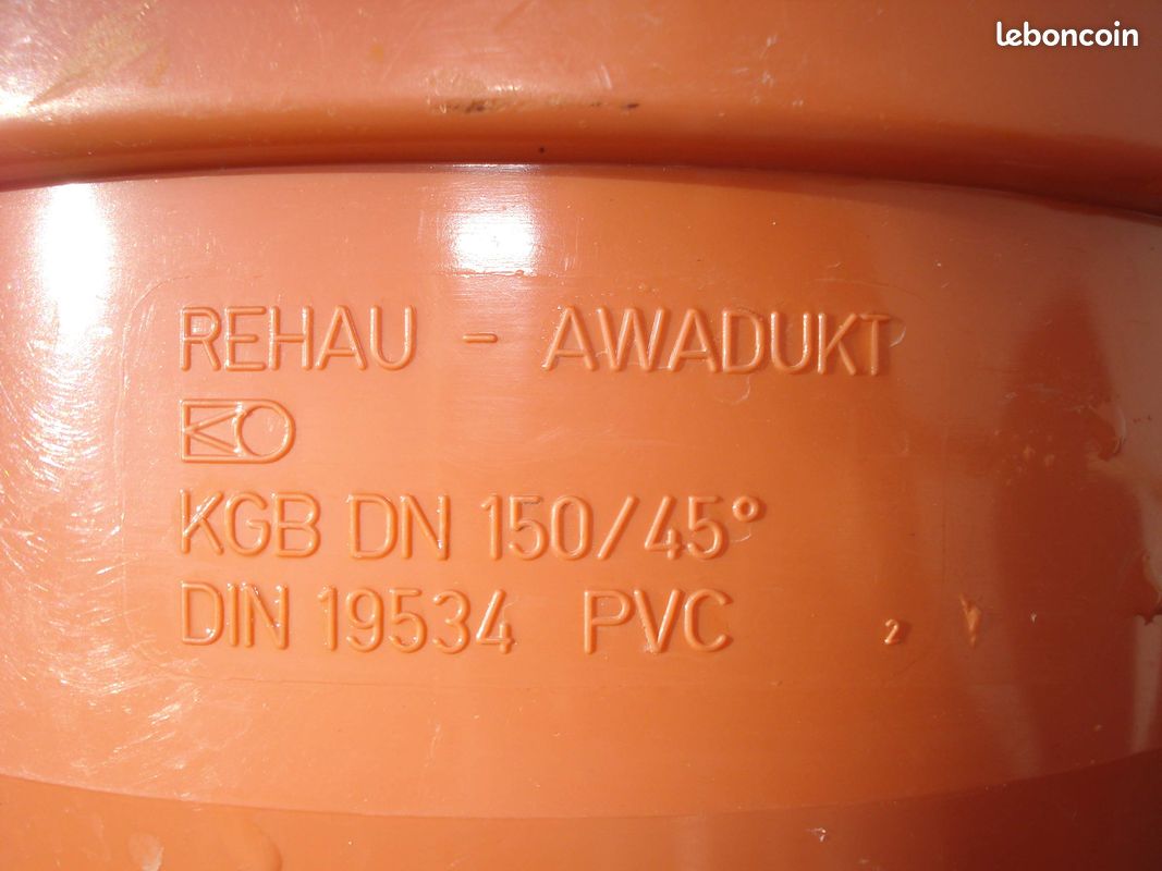 MANCHON et ANGLE 45° évacuation extérieur 150mm orange – Assainissement (image 2)