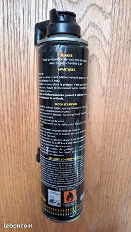Bombe Froid Bombe Anti-crevaison LUB'STER Moto/Scooter - Répare Et Regonfle - 300mL - Tous Pneus Tubeless Anti Crevaison
