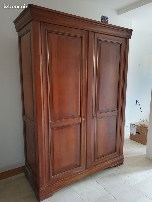 Armoire penderie Louis Philippe en merisier (image 2)