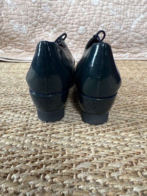 Chaussures compensées en vernis bleu 37 (image 4)