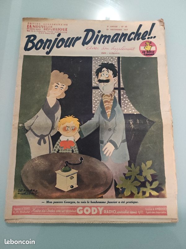 Journal ancien, bonjour dimanche, 1947 (image 1)