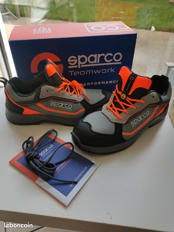 Chaussures De Sécurité Sparco Indy-R, S1P ESD, Gris/orange, Taille 43, Neuves