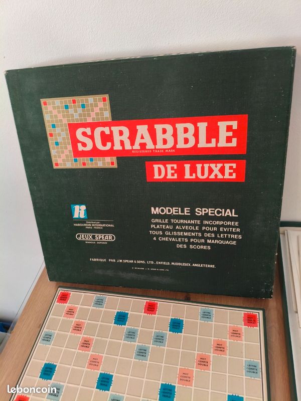 Ancien Scrabble de voyage de luxe Jeux Spear jeu de