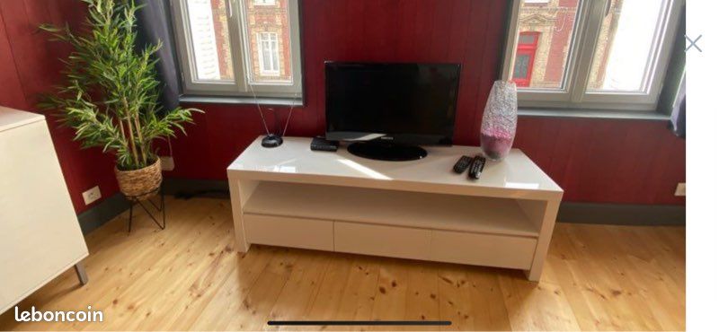 Meuble tv laqué blanc (image 1)
