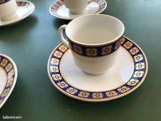 Service à café 34 pièces blanc/bleu/doré (image 2)