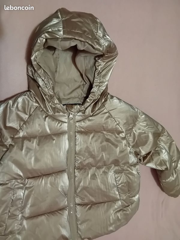 💥 Veste Doudoune fille rose/dorée matelassée kiabi ans Mwn95