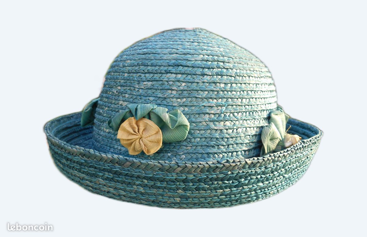 Lot 2 Chapeaux De Paille + Sac Enfant Fille - Chapeau Été Plage 52-54 Cm Rose Avec Sac 14x11x5,5 Cm