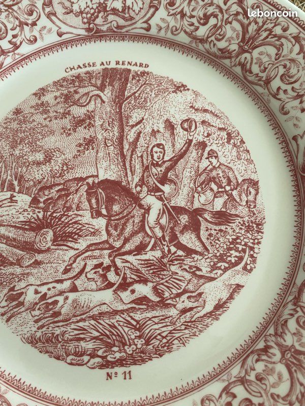 Assiette thème de la chasse Gien (image 2)