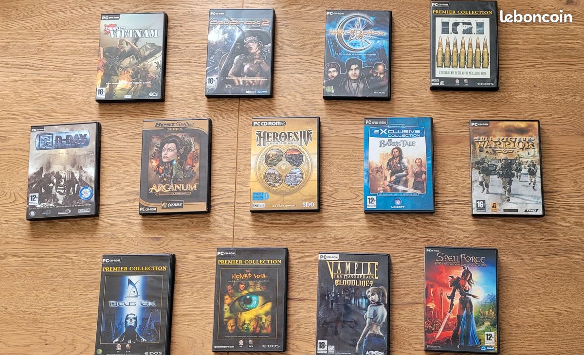 Lot De 26 Jeux PC Rétro - État Bon, Jeux D'aventure Et Autres Classiques, Parfait Pour Les Nostalgiques Du Gaming