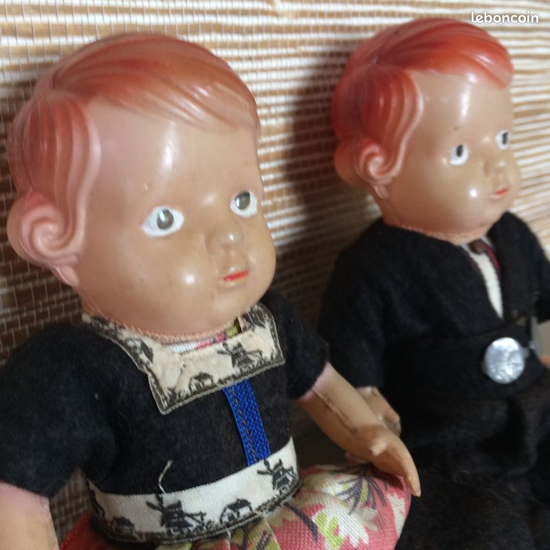 Couple poupée ancienne hollandaise 18 cm (image 3)