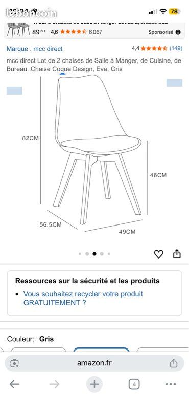 Chaises design scandinaves (image 5)