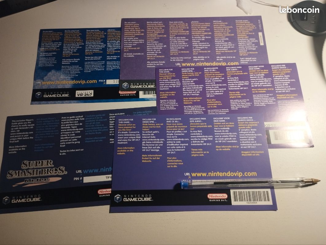 Lot 5 cartes VIP game cube Mario sunshine super smash bross (image 2)