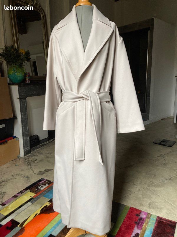 Manteau long IRO 38 40 laine gris très clair Jamais - Main Image