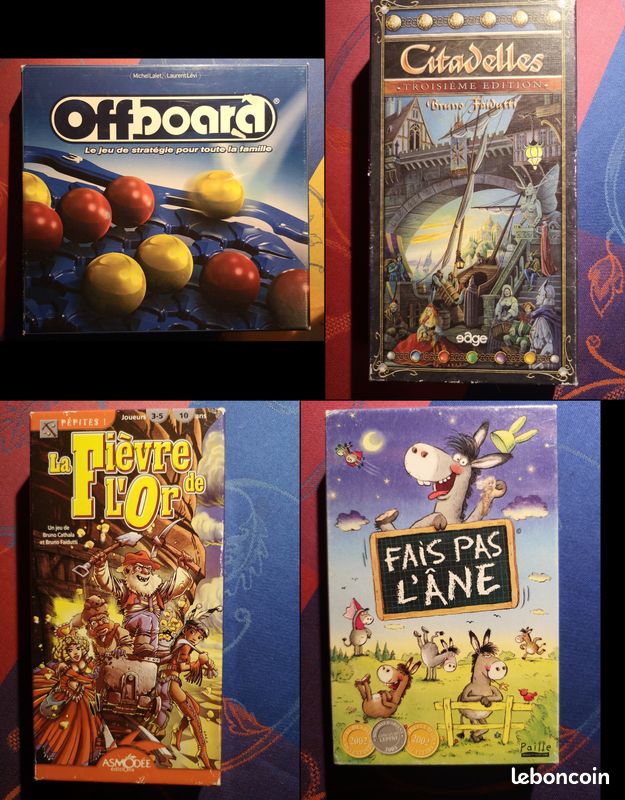 Lot 4 jeux : Offboard + Citadelles + Fièvre de l'Or + Fais pas l'âne (image 1)