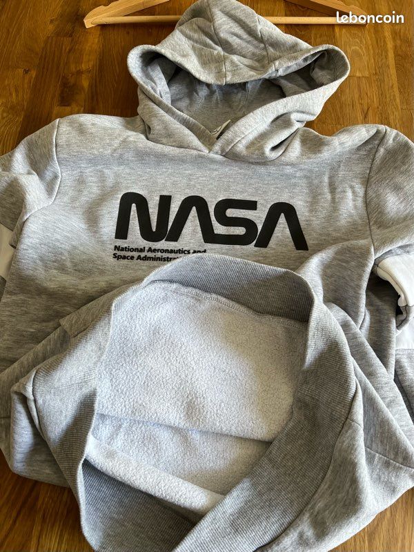 Sweat Kiabi Felpa Nasa Sweat à Capuche NASA Noir Achat Occasion