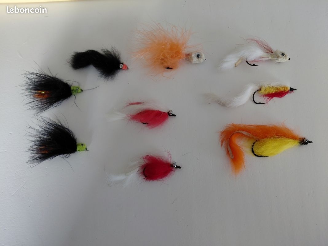Lot de 4 poppers de pêche à la mouche vintage