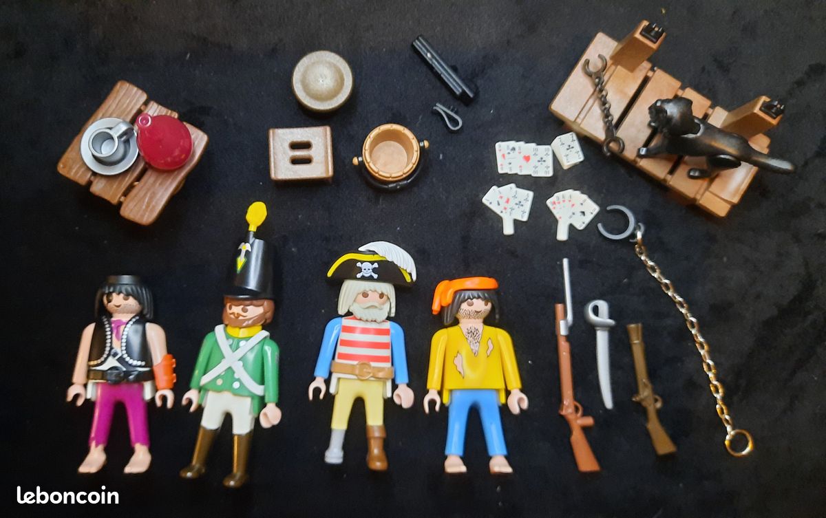 Lot Playmobil Prison/Panneau - Réf. 3351 Et 3859 - Pour Fort Pirates - Occasion Bon État