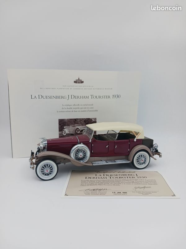 Franklin Mint 1/24 Duesenberg J 1930 Derham Tourster – Rouge – Occasion (manque Insigne)
