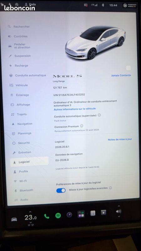 TESLA MODEL-S 560ch RAVEN 100KWH - DUAL-MOTOR 4WD - LONG RANGE - SOH 89% - ENTRETIEN TESLA - GARANTIE TESLA 2028 (image 16)