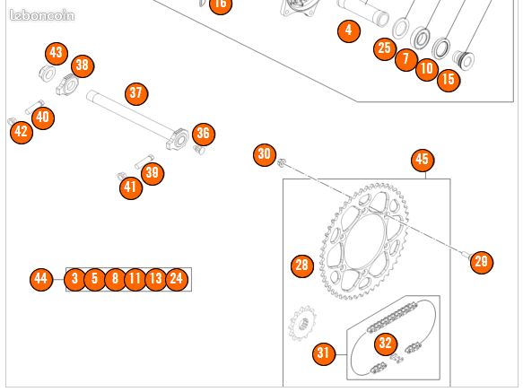 Pièces d'origine pour KTM 250 EXC 1998 - KTM