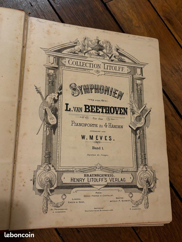 Partitions Beethoven – Symphonien für Pianoforte zu 4 Händen, Band 1 (Collection Litolff, XIXe siècle) (image 2)