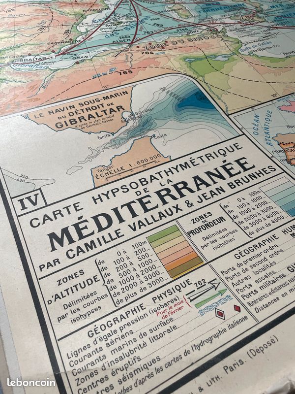 Carte scolaire ancienne Méditerranée (image 2)