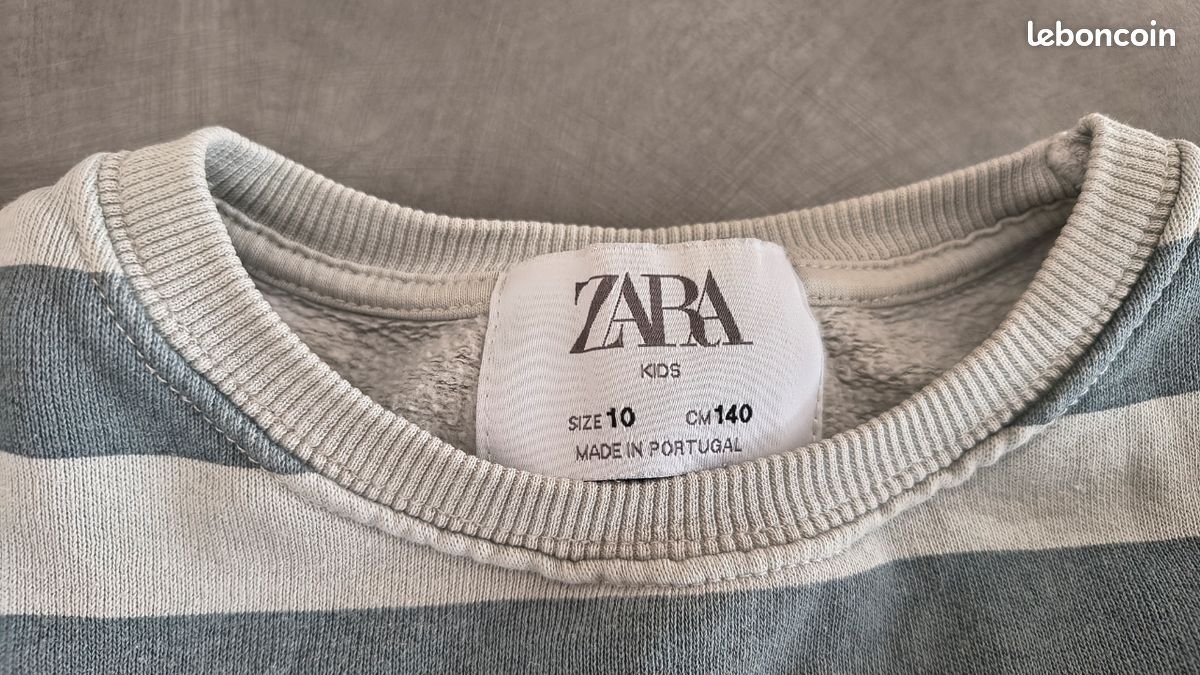 Sweatshirt rayé enfant fille / garçon MARSHMALLOW/PEPS | Petit Bateau